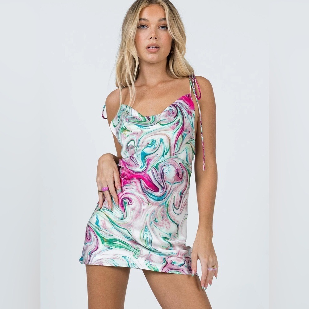 Princess Polly‎ Cherish Multi Swirl Mini Dress, Size US 2